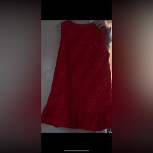 Chic Red Floral Women's dress. Ruffle bottom sleeveless. NWOT